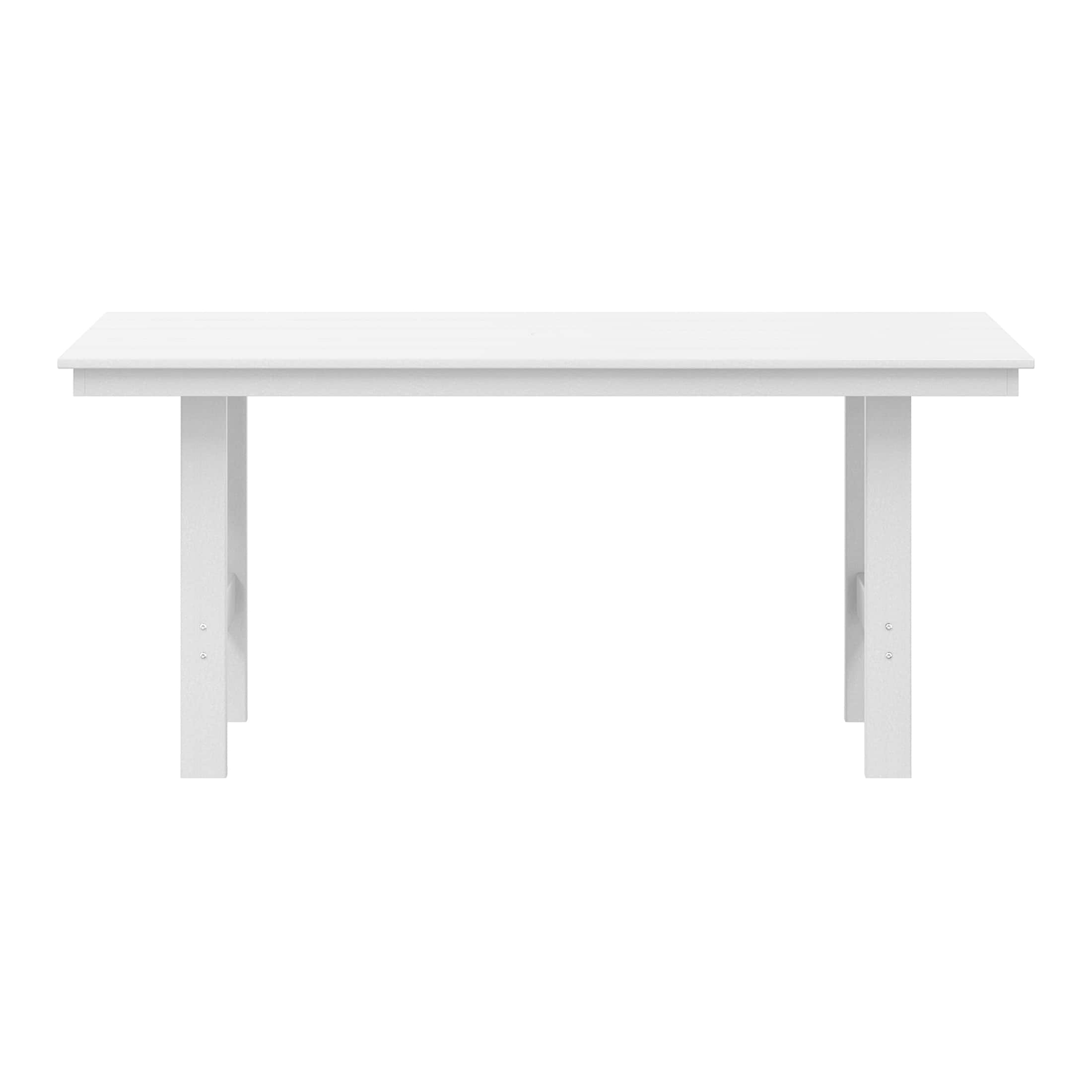 "WestinTrends - Ashore Outdoor Modern HDPE 66"" Wide Rectangle Patio Dining Table for 6 - White" price history on PriceWatchPro