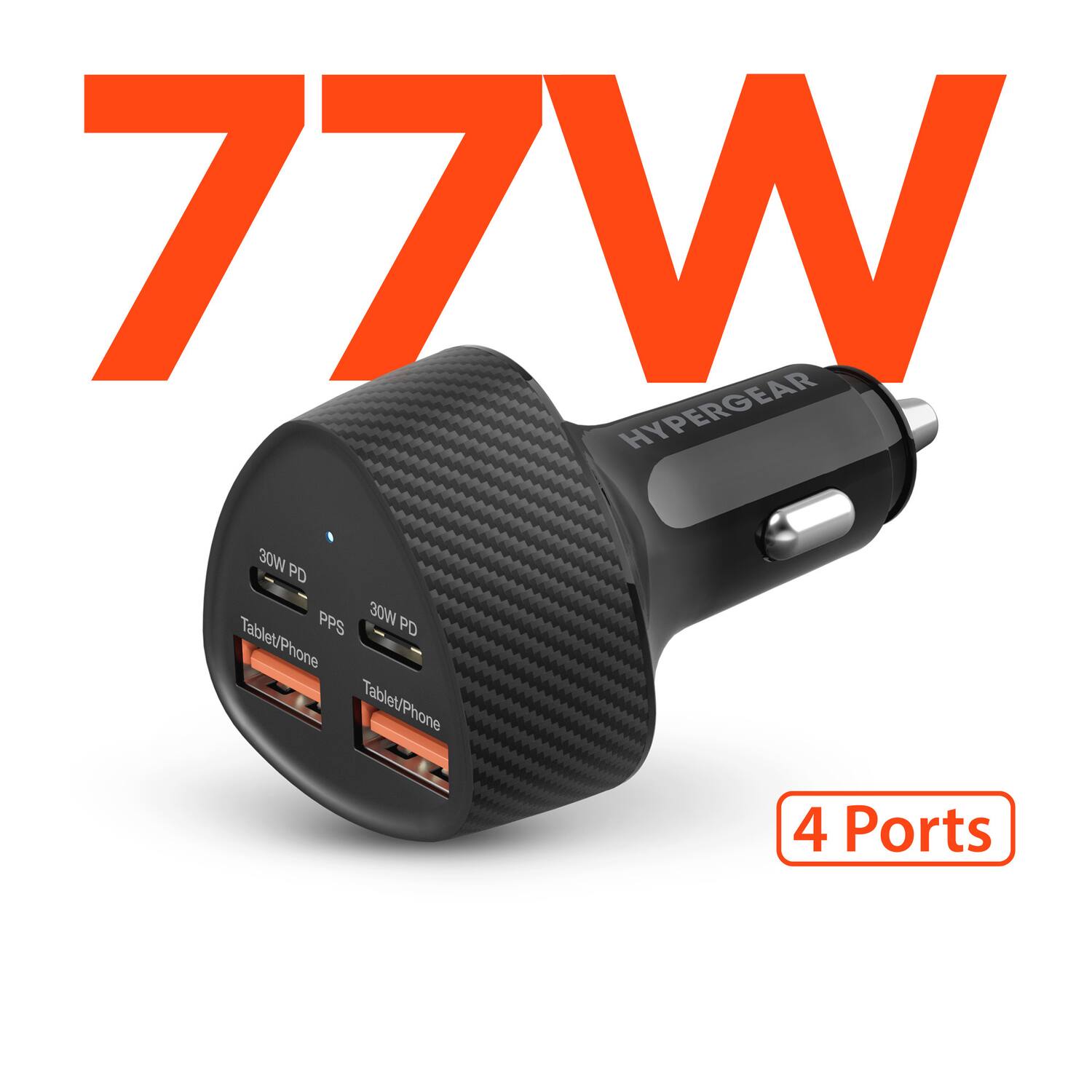 77W HYPERGEAR 30W PD PPS 30W PD Tablet/Phone Tablet/Phone Phone 4 Ports