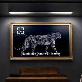 LAREDO FRAME FACTORY - 50 inch Handmade ornate Tv frame for Samsung The Frame tv and Frame Pro Model - ANTIQUE GOLD