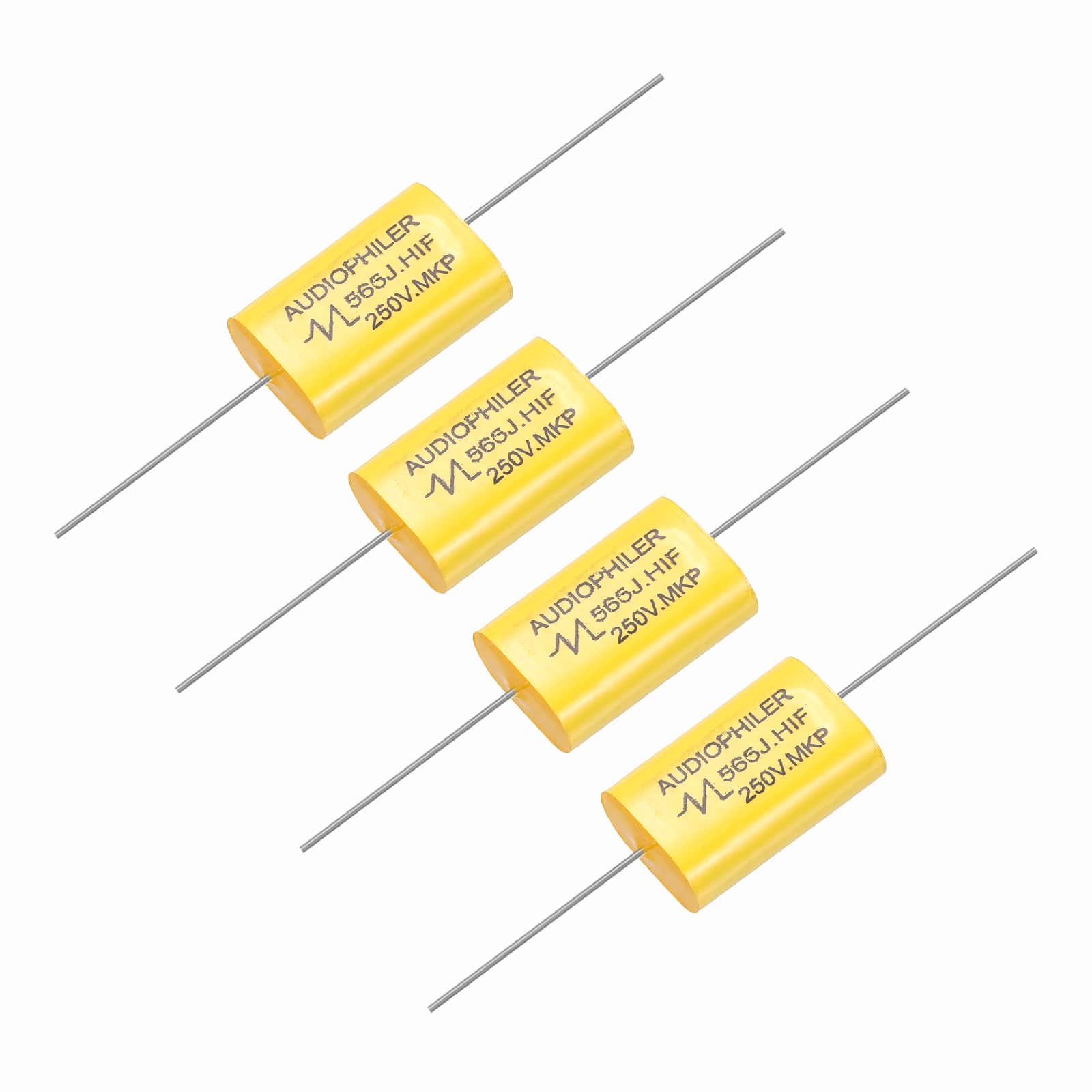 Unique Bargains - 4pcs 5.6uF High-Frequency Divider Capacitor, 267V Audio Speaker Crossover Non-Polarity Polypropylene MKP Film Capacitors - Yellow price history on PriceWatchPro