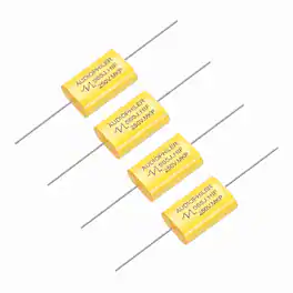 Unique Bargains - 4pcs 5.6uF High-Frequency Divider Capacitor, 267V Audio Speaker Crossover Non-Polarity Polypropylene MKP Film Capacitors - Yellow