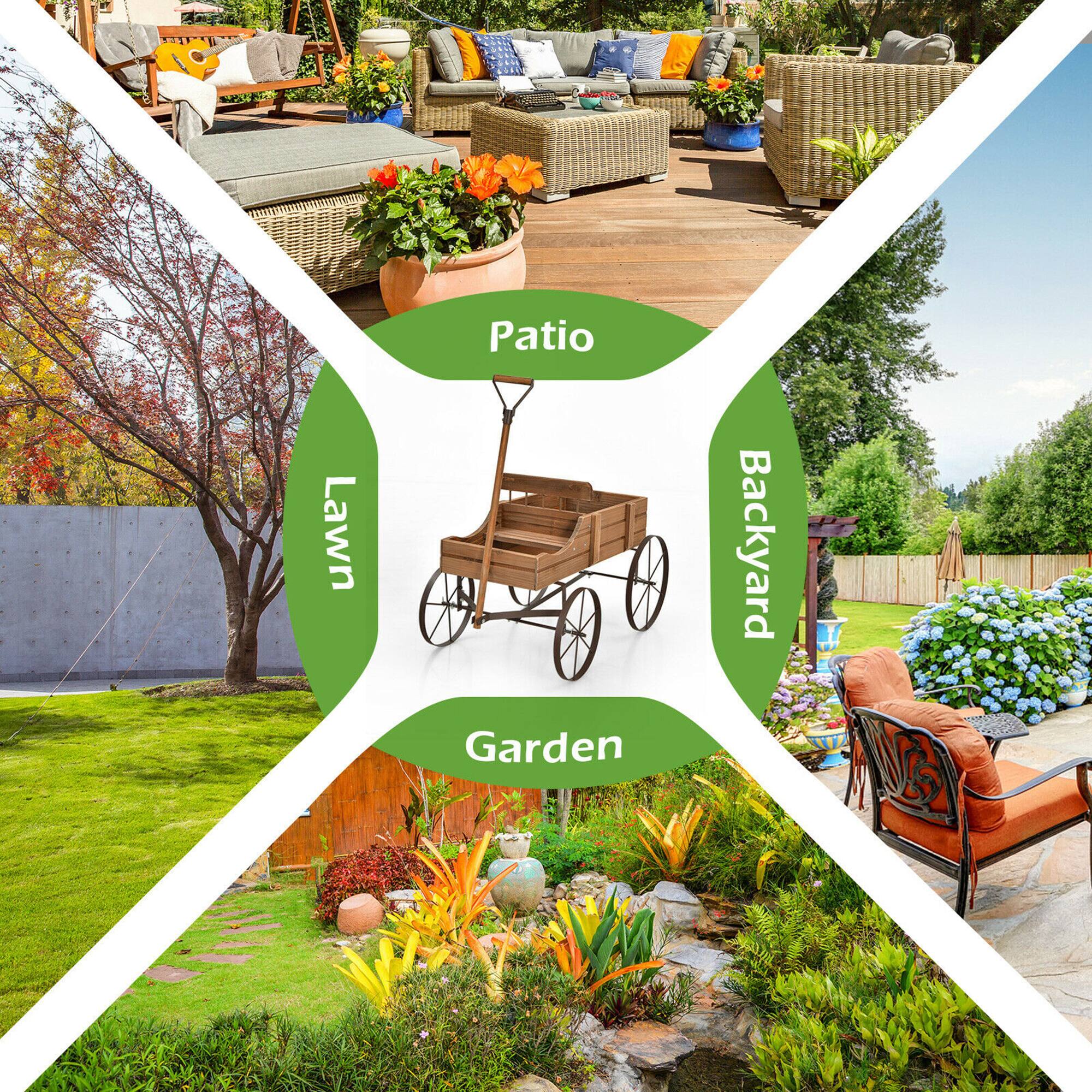 - Lawn
- Patio
- Backyard
- Garden