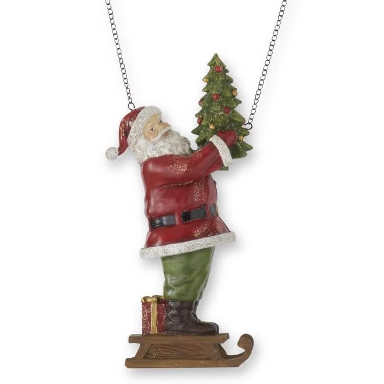K&K Interiors - Glittered Resin Traditional Santa on Sled Christmas Arrow Replacement Sign 10 inch - Arrow Sold Separately - Red price history on PriceWatchPro