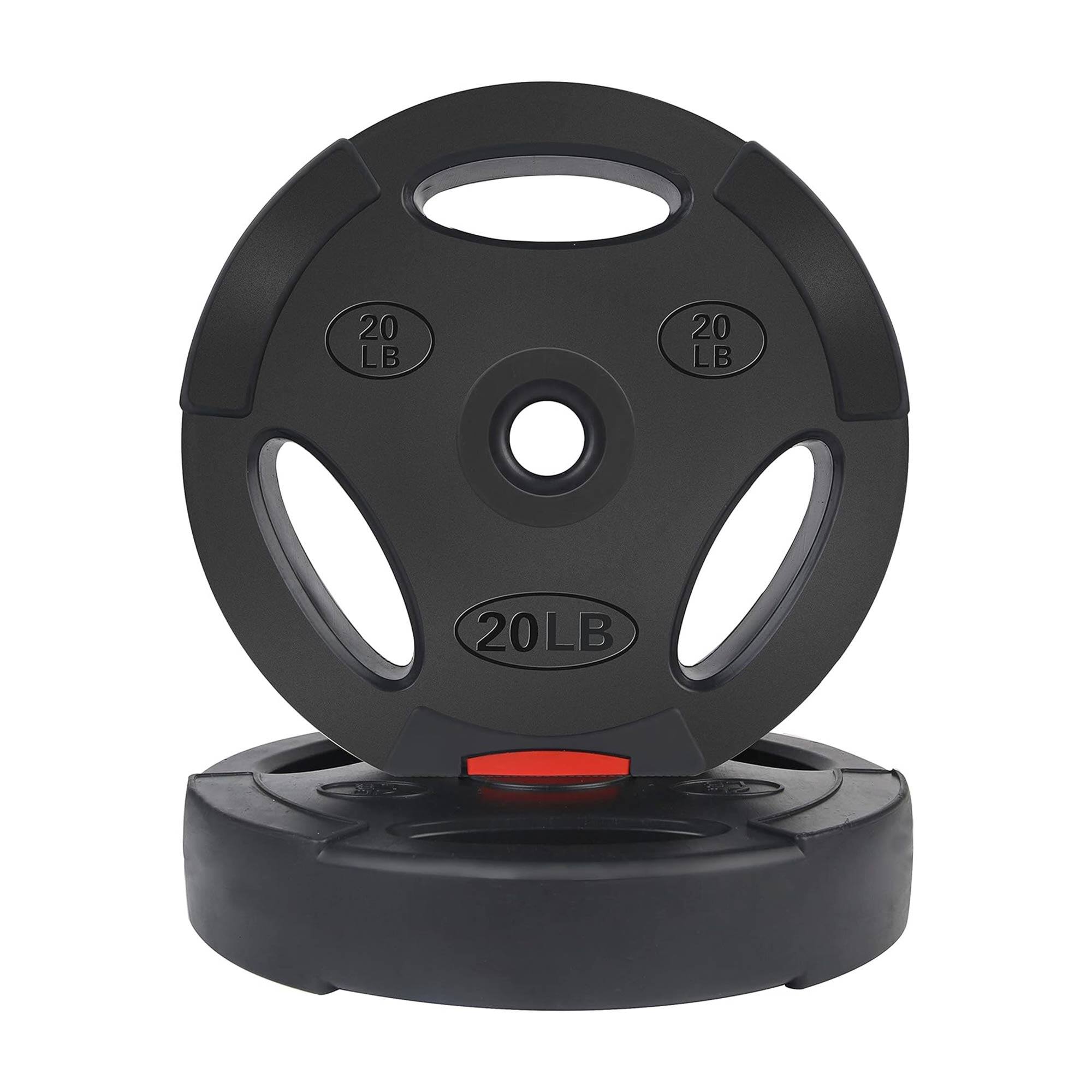 Alt View 10. Signature Fitness - Signature Fitness Standard 20 Pound Coded Olympic Weight Plate, Black (Set of 2) - Black.