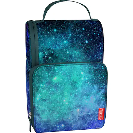 Front. Thermos - Thermos Kid's Tween Dual Compartment Soft Lunch Box - Galaxy Teal - Galaxy Teal.