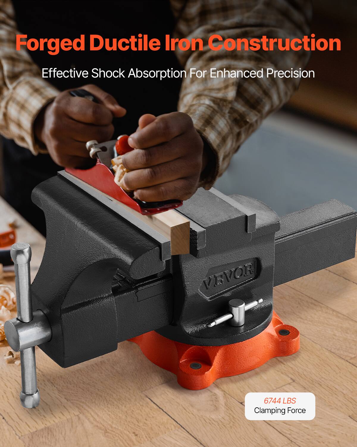 Forged Ductile Iron Construction  
Effective Shock Absorption For Enhanced Precision  

6744 LBS Clamping Force
