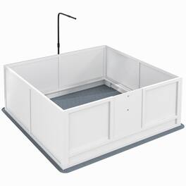 Pawhut - Box for Puppies with Pee Pad, Pig Rail, Adjustable Door for Small, Medium & Large Breed Dogs Birth
