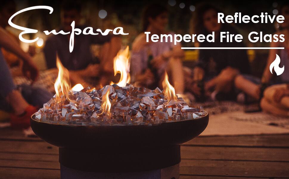 Reflective Empava Tempered Fire Glass