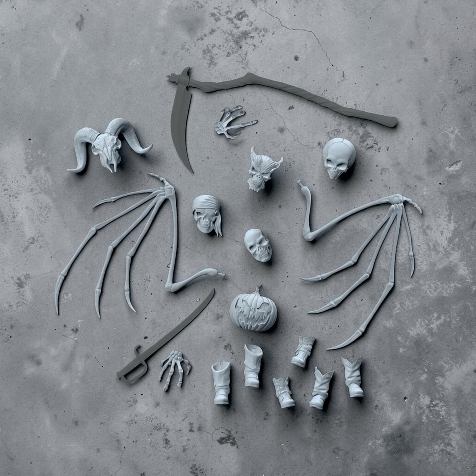 Alt View 10. Boss Fight Studio - Vitruvian H.A.C.K.S. Character Builder Skeleton Kit (Menacing Mist) BBTS Exclusive - Blue.