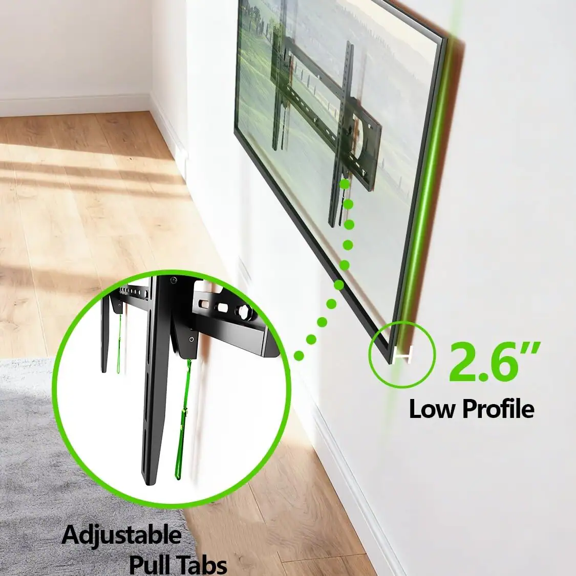 H 2.6" Low Profile Adjustable Pull Tabs
