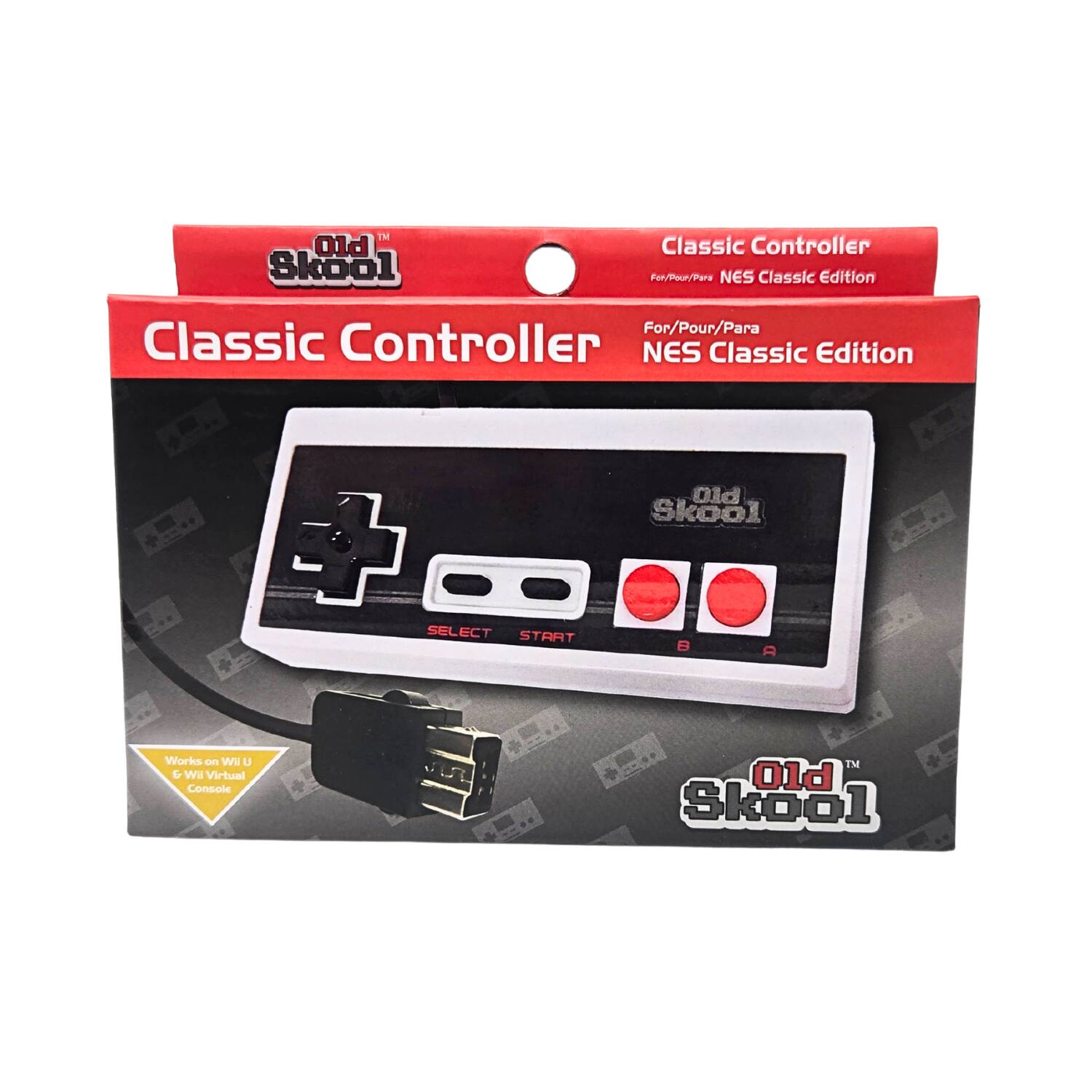 Old Skool Classic Controller For/Pour/Para NES Classic Edition For/Pour/Para Classic Controller NES Classic Edition Old Skool SELECT START A B Works on Wii U & Wii Virtual Console