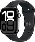 Apple Watch Series 10 GPS 42mm Aluminum Case with Black Sport Band S M Jet Black MWWE3LW A Best Buy