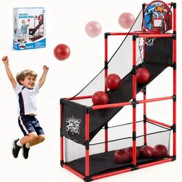Joyfy - Arcade Basketball Game Set For Toddlers Kids Ages 3-12 Adjustable Basketball Hoop With 4 Balls Indoor Outdoor Sport Toy