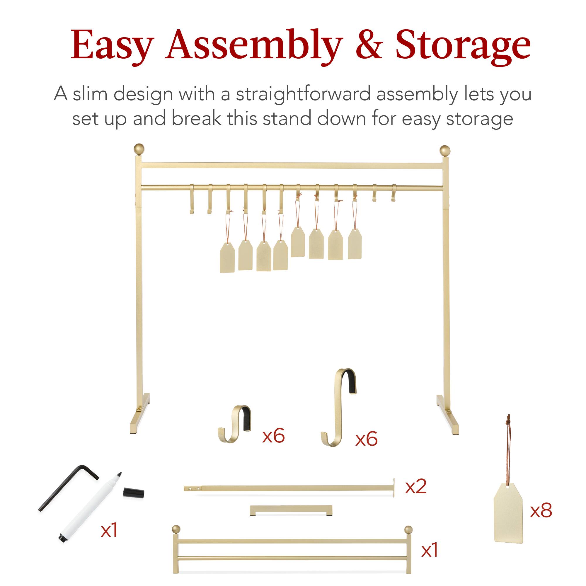 Easy Assembly & Storage

A slim design with a straightforward assembly lets you set up and break this stand down for easy storage

- x6
- x6
- x2
- x1
- x8