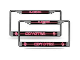 Rico Industries - South Dakota Coyotes Sparkly Glitter Bling Look Chrome License Plate Frame - Set of 2 Frames - Multi