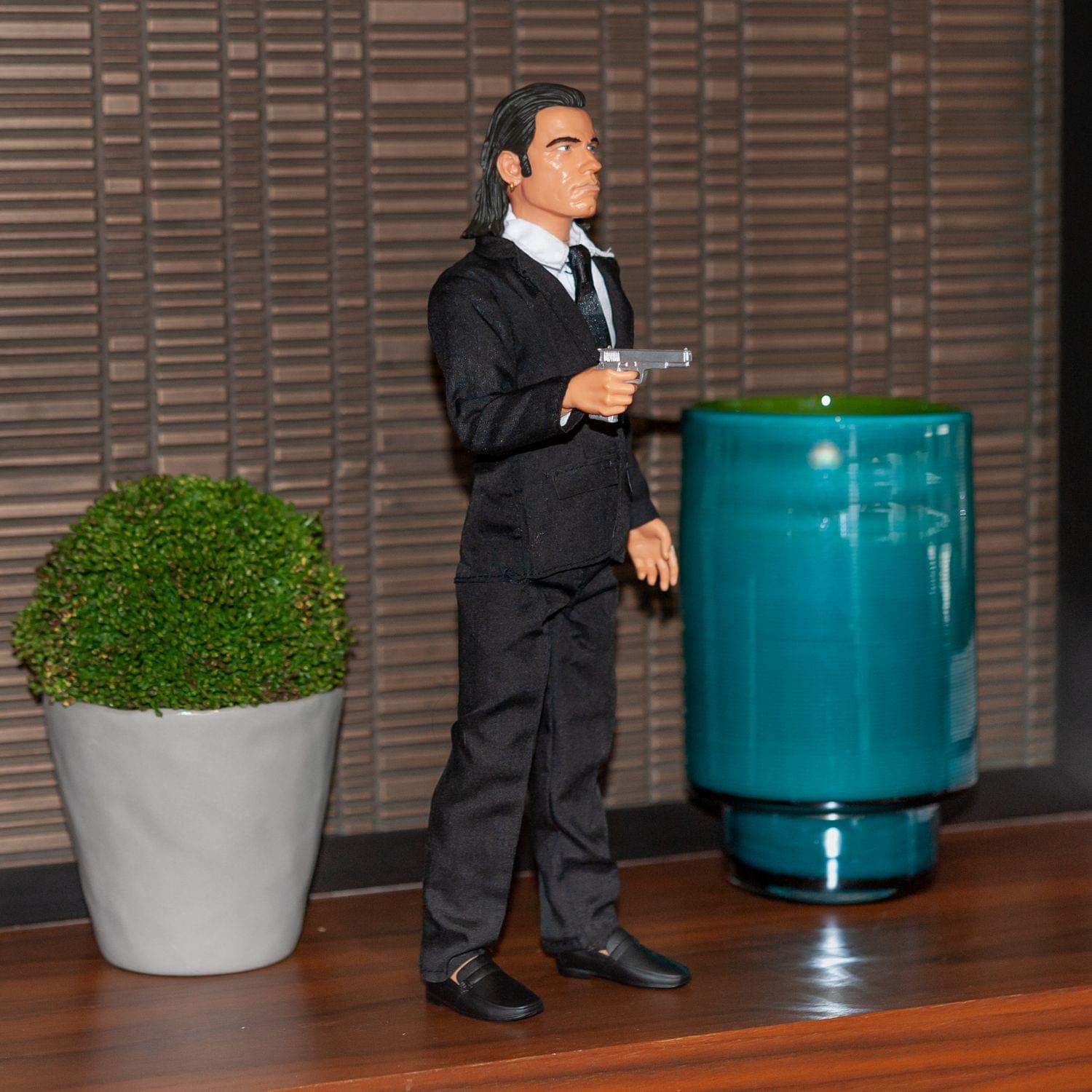 Alt View 4. Beeline Creative - Pulp Fiction Vincent Vega Talking Figure | Pulp Fiction Action Figure | 13" Tall - Black.