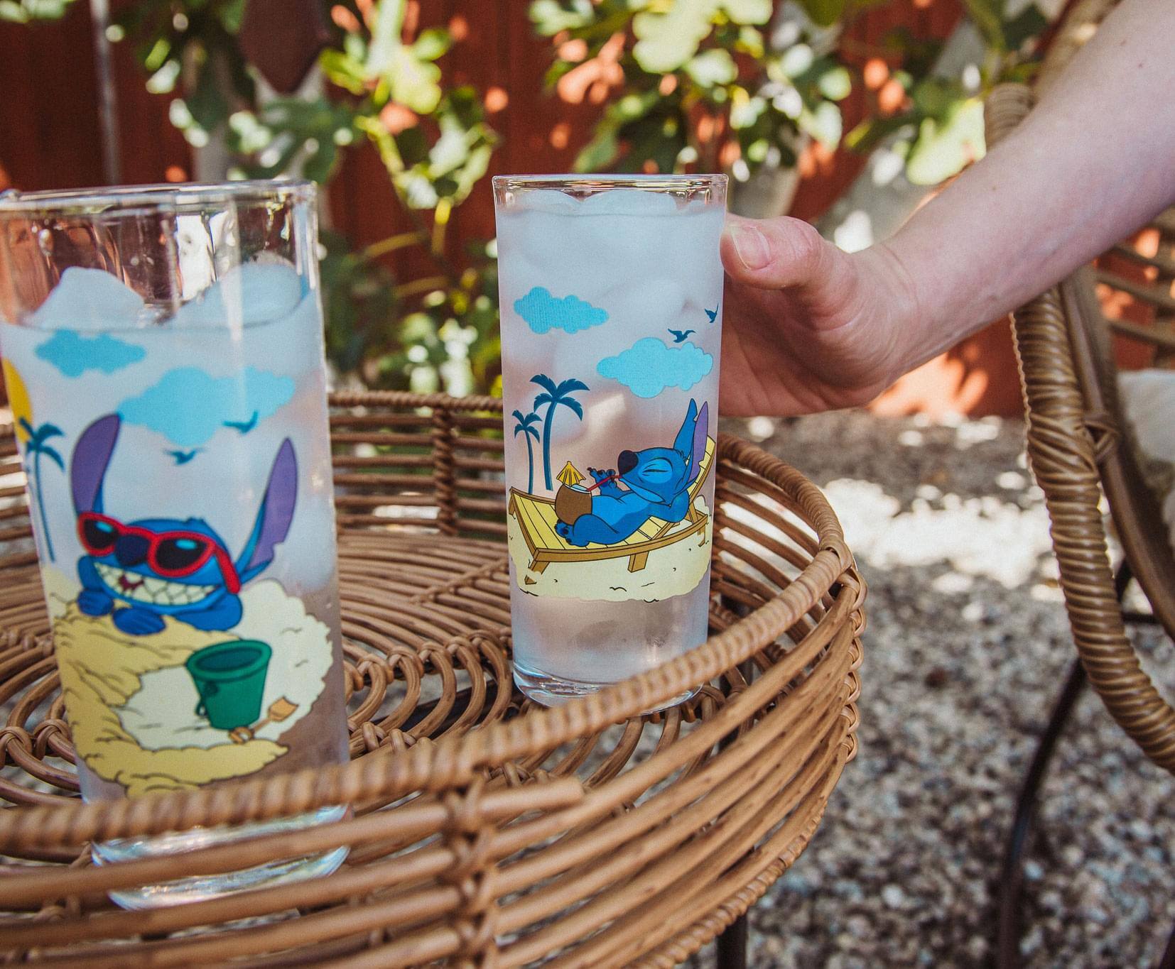 Alt View 2. Silver Buffalo - Disney Lilo & Stitch Beach Day 10-Ounce Tumbler Glasses | Set of 4 - Blue.