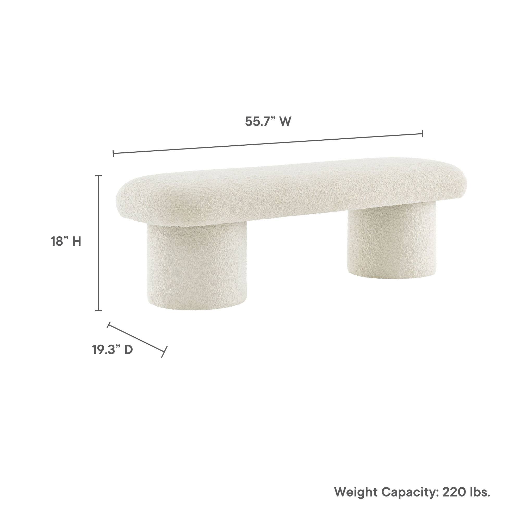 55.7" W  
18" H  
19.3" D  
Weight Capacity: 220 lbs.