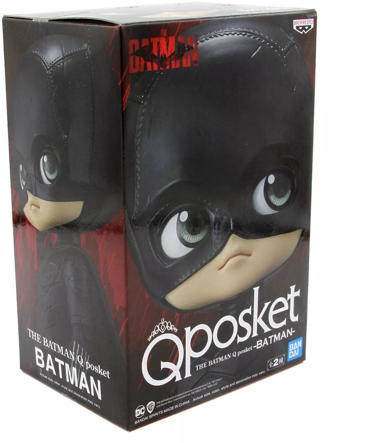 The Batman Q posket  
BATMAN  
Q posket  
THE BATMAN Q posket - BATMAN  
BANDAI  
BANDAI SPIRITS MADE IN CHINA  
DC  
BANPRESTO  
Actual size, color, style and decoration may vary.