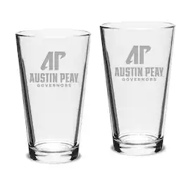 Jardine - Austin Peay State Governors Team Design Two-Piece 16oz. Classic Pub Glass Set - Multicolor