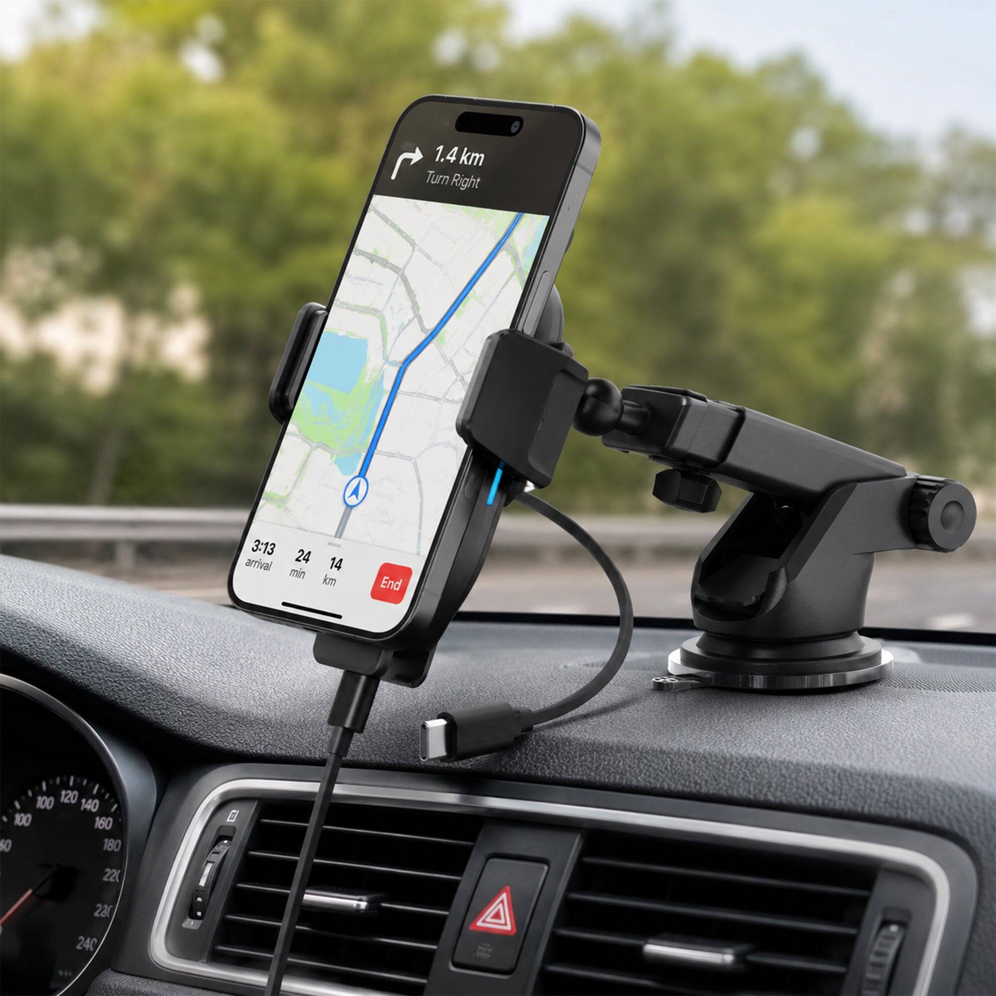 iBasics 15W MagSafe Wireless Car Charger Mount – 3 in 1 Vent, Dash ...
