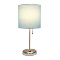 Limelights - Stick Lamp with USB charging port and Fabric Shade - Aqua - Front_Zoom