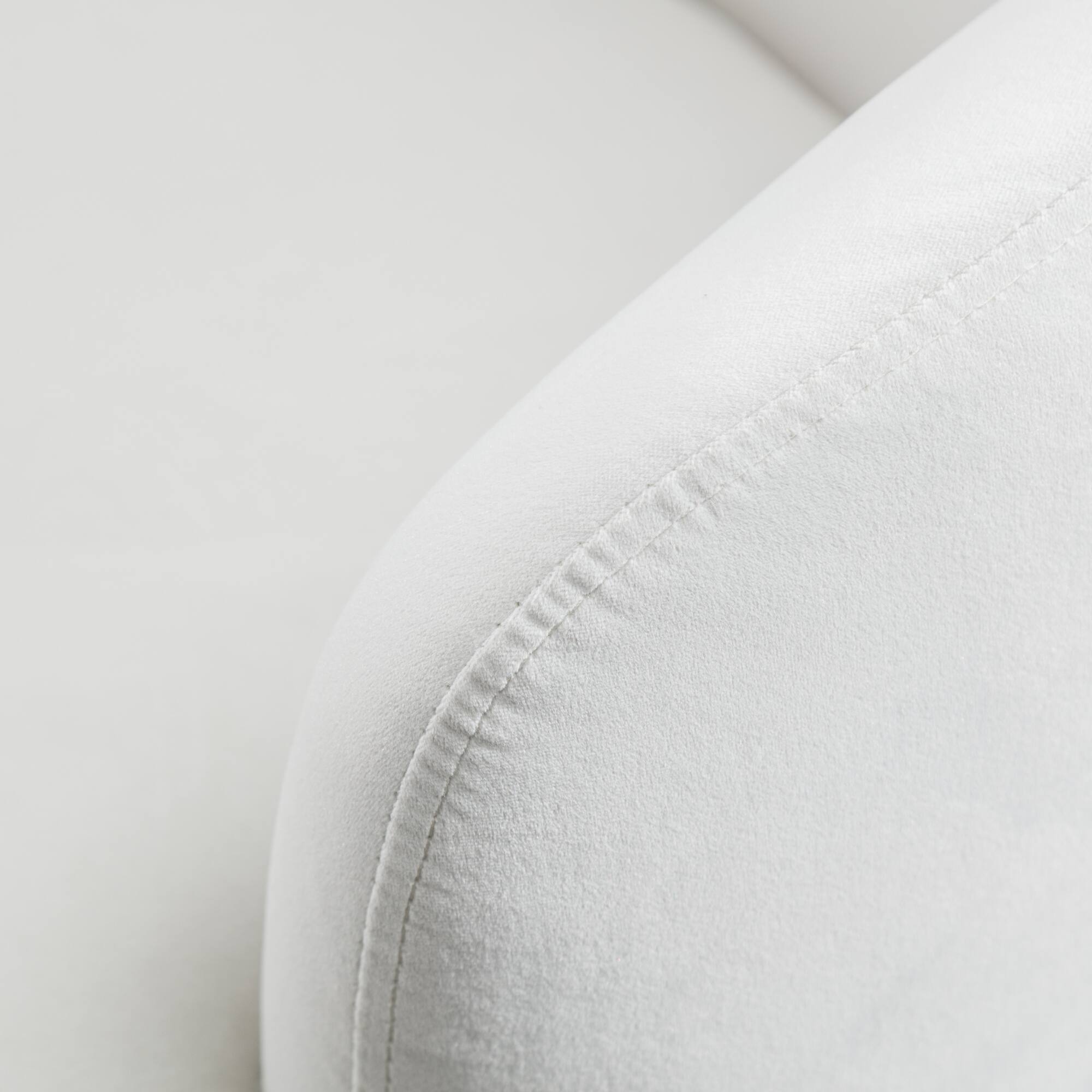 Left. GOODSILO - Contemporary Velvet Swivel Accent Armchair with Ergonomic Design and 360-Degree Rotation - White.