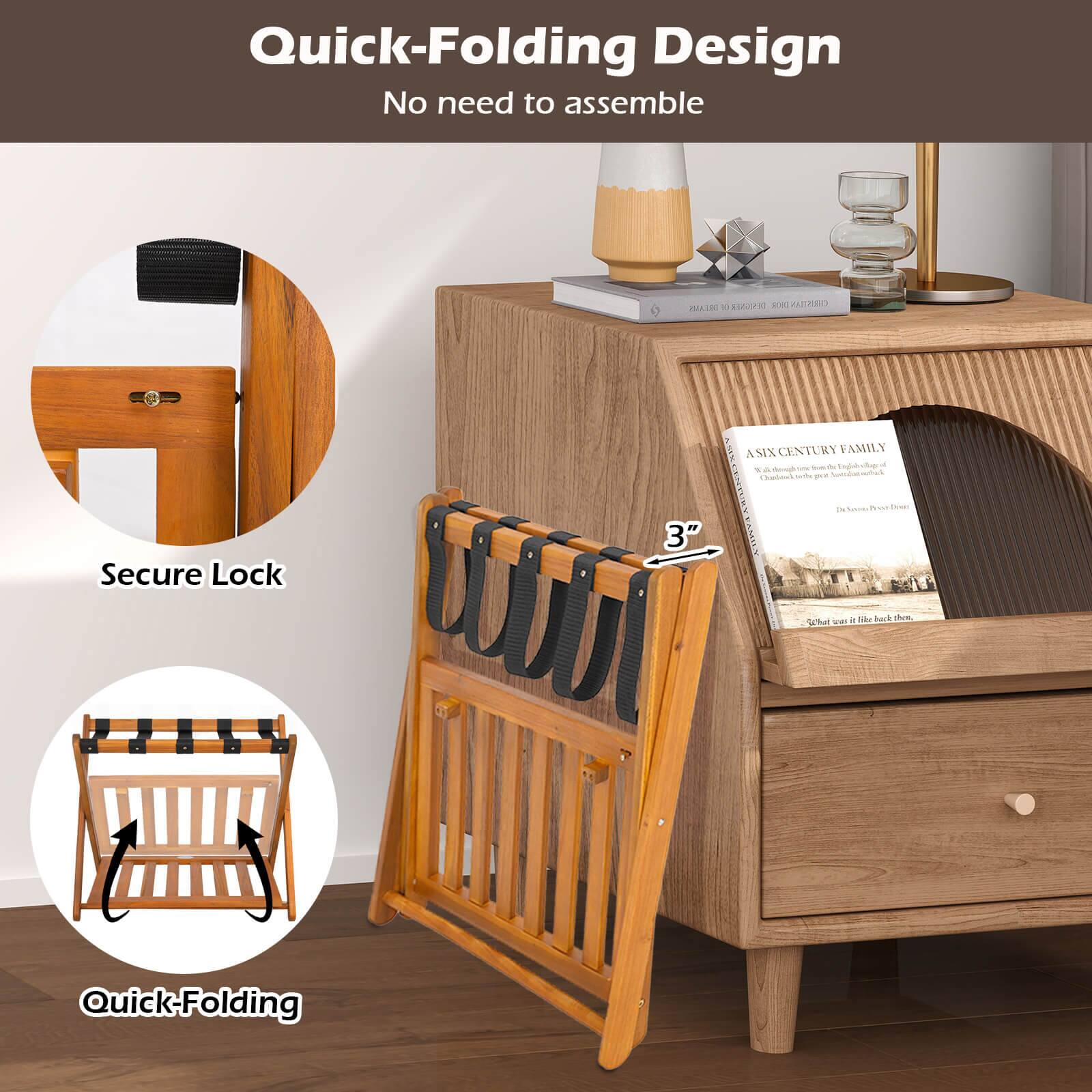 Quick-Folding Design  
No need to assemble  

Secure Lock  

Quick-Folding