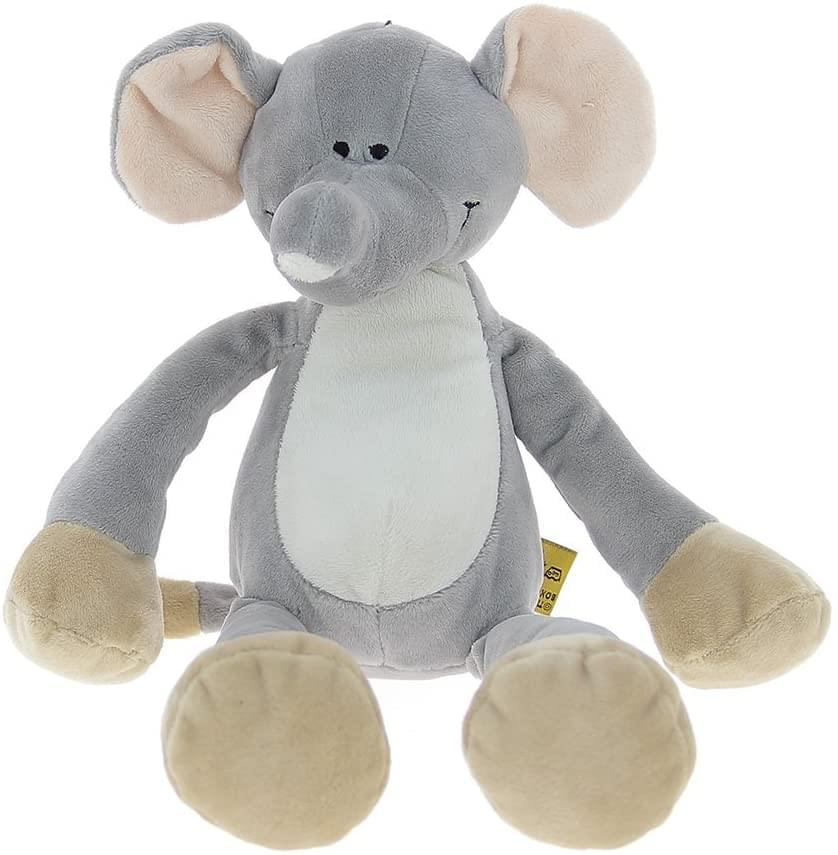 Front. TriAction Toys - Teddykompaniet Diinglisar Collection 15 Inch Plush Animal | Elephant - Grey.