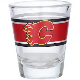 Logo Brands - Calgary Flames 2oz. Stripe Shot Glass - Multicolor