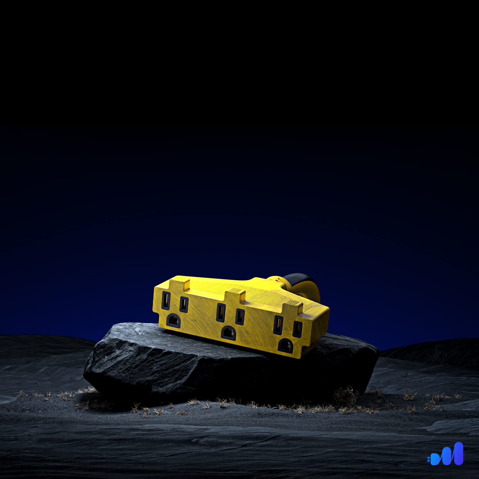 Alt View 1. Maximm - Extension Cord 30 ft, SJTW Extension Cord with Multiple Outlets, 16 Gauge ETL Listed - Black and Yellow.