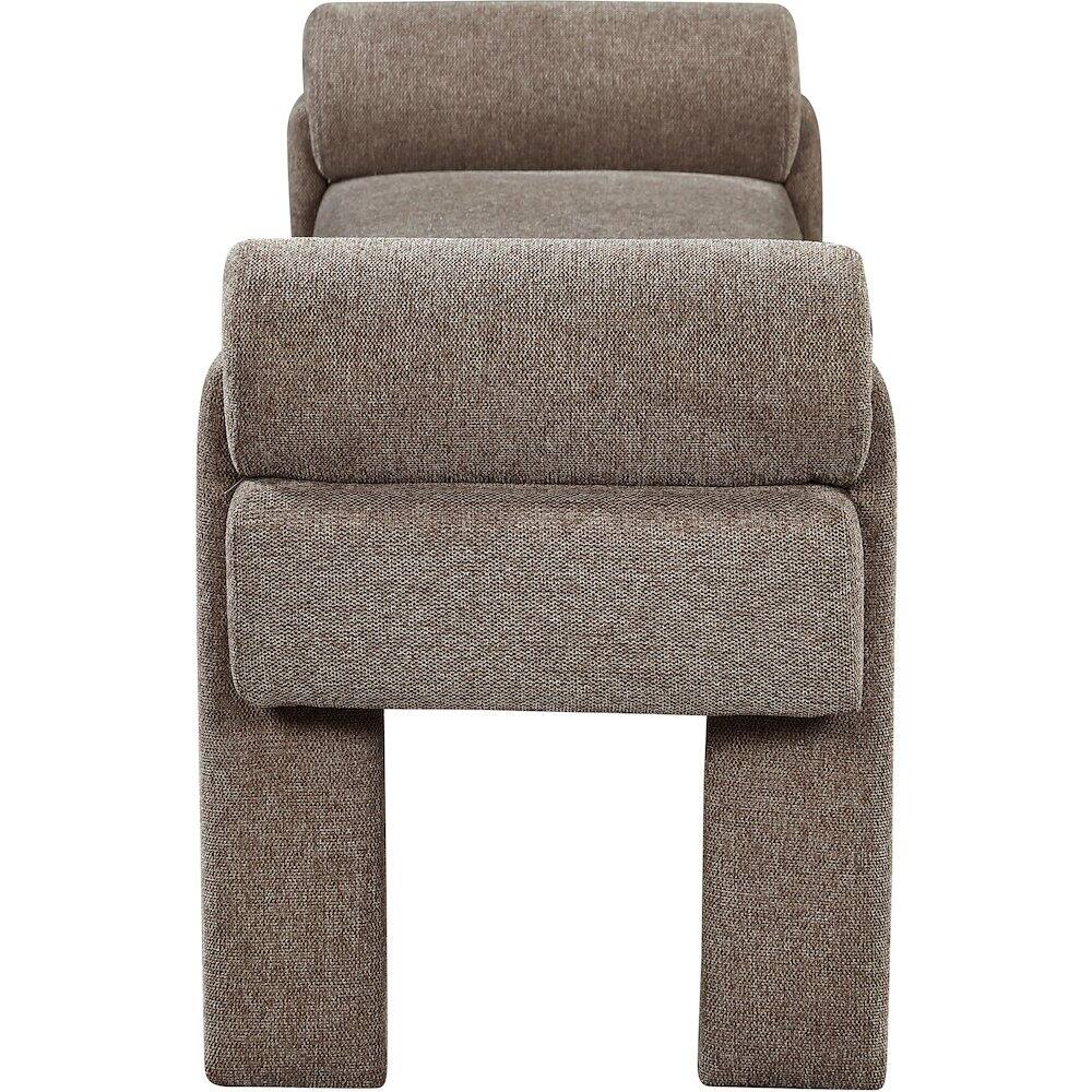 Alt View 3. Meridian Furniture - Stefano Brown Polyester Fabric Bench - Brown.