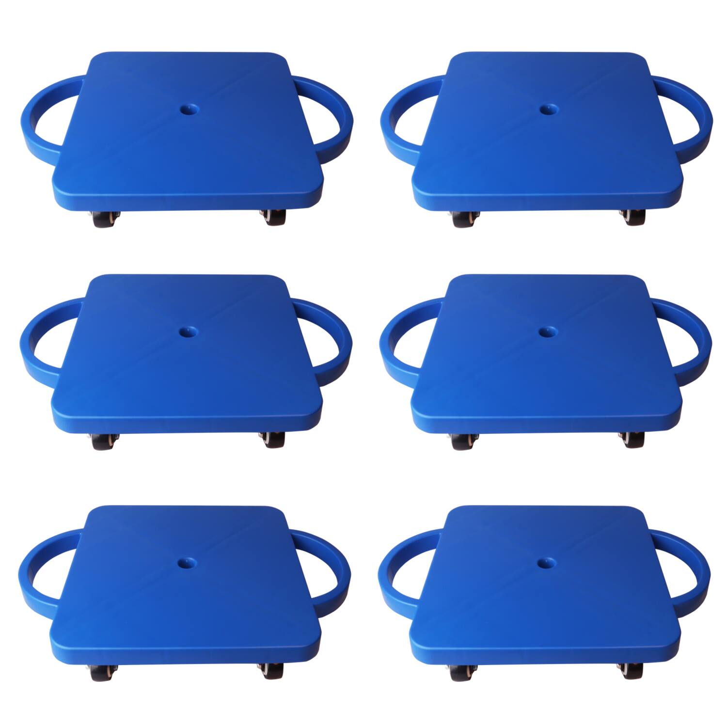 Front. GSE Games & Sports Expert - Floor Scooter Board with Handles, Sitting Scooter for Kids Indoor Play, Fun Scoot Board(6 Pack,Blue) - blue.