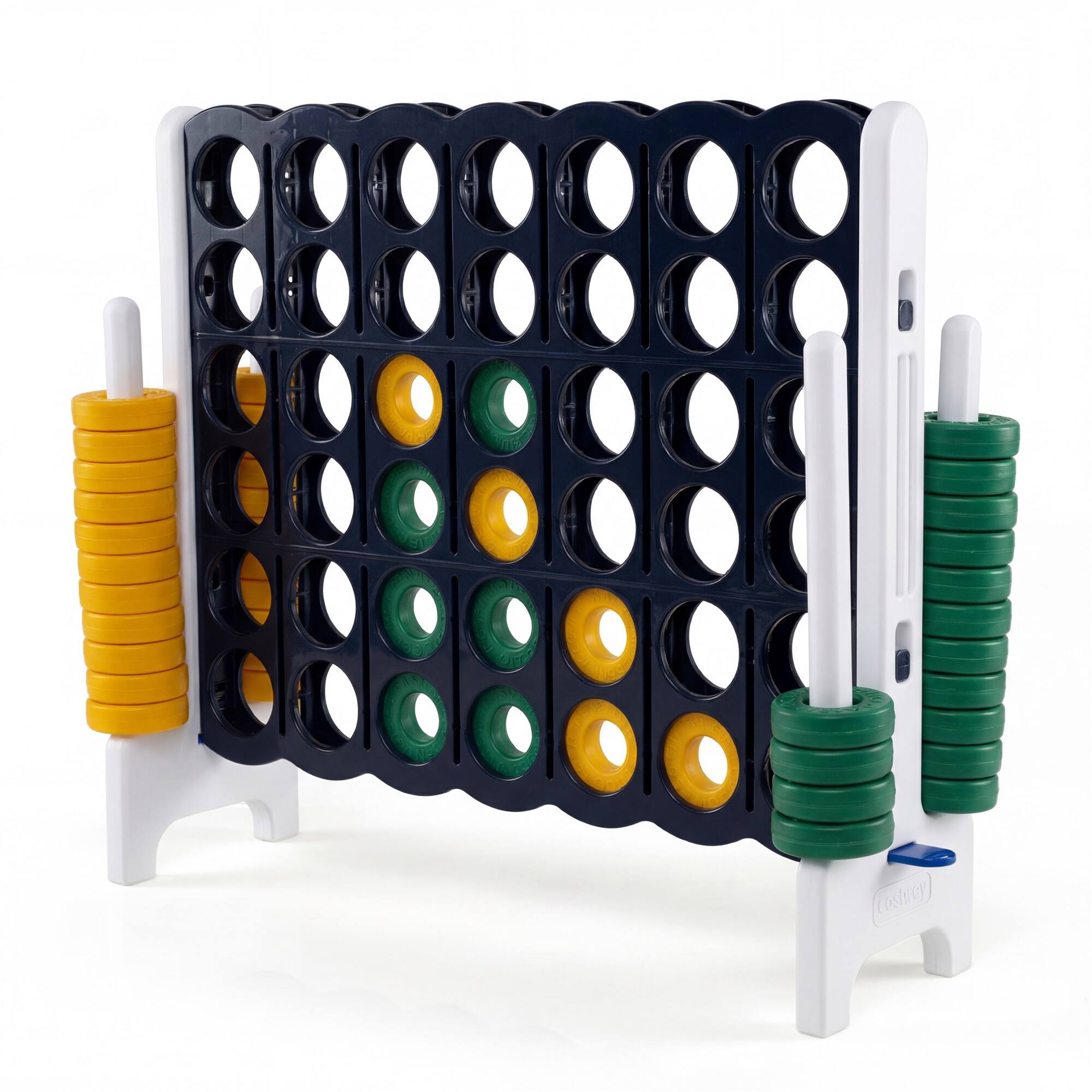 Front. Costway - Costway Jumbo 4-to-Score 4 in A Row Board Game Set Outdoor Indoor Kids Adults Family Fun - White + Black.