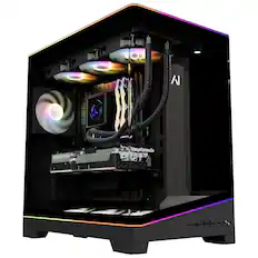 Front. Andromeda Insights - Ultra 50 V4 Gaming PC, GeForce RTX 5080 16GB, Ryzen 7 9800X3D, 32GB DDR5, 2TB SSD - Black.