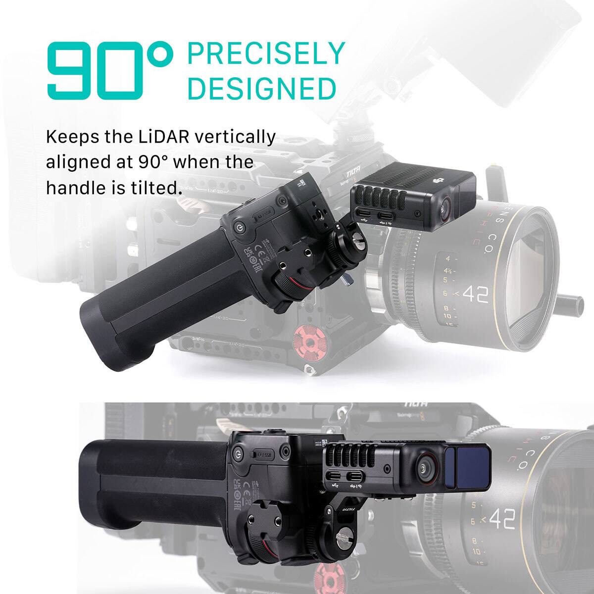 90° PRECISELY DESIGNED  
Keeps the LiDAR vertically aligned at 90° when the handle is tilted.