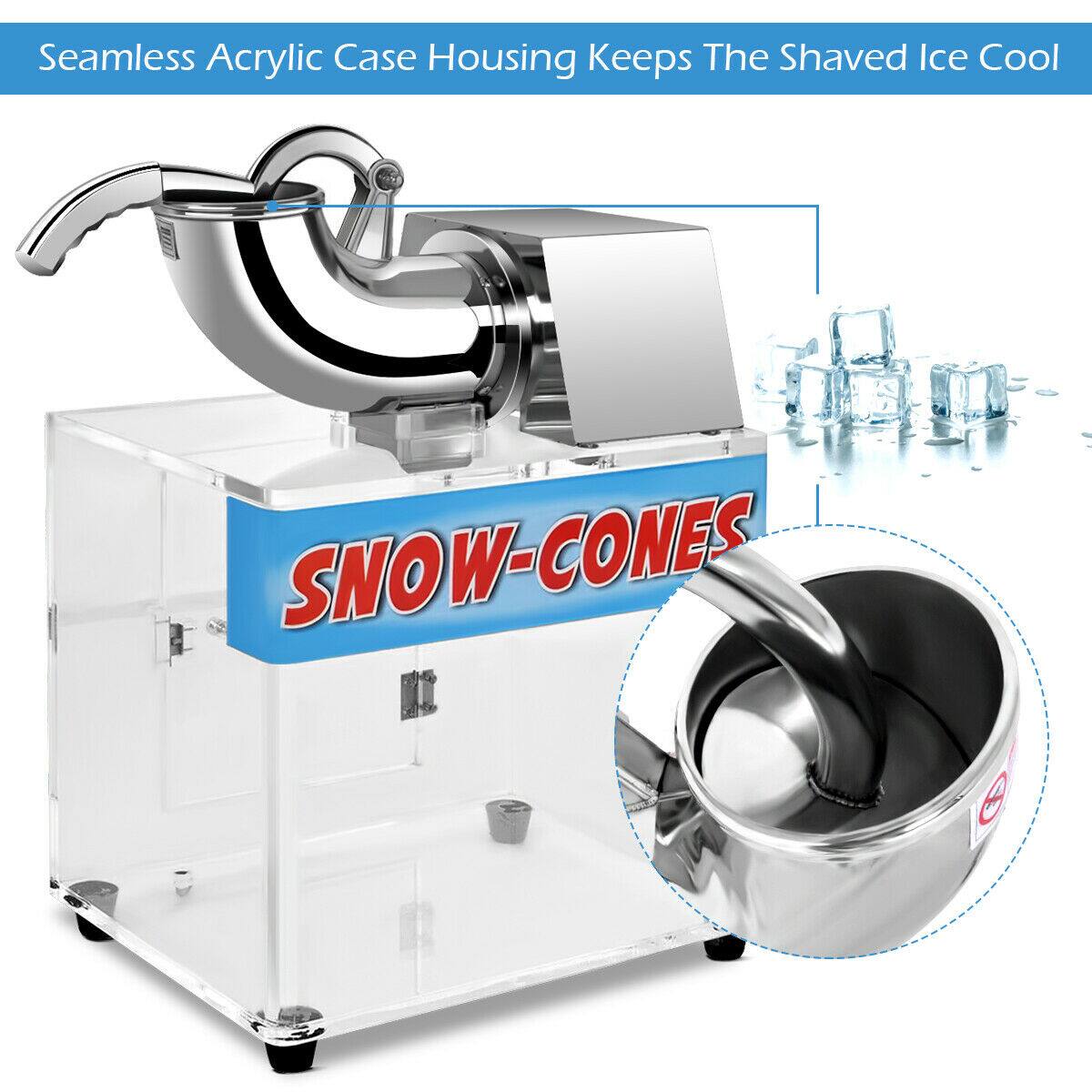 Seamless Acrylic Case Housing Keeps The Shaved Ice Cool SNOW-CONES