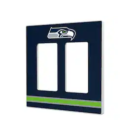 Keyscaper - Seattle Seahawks Stripe Double Rocker Light Switch Plate - Multicolor