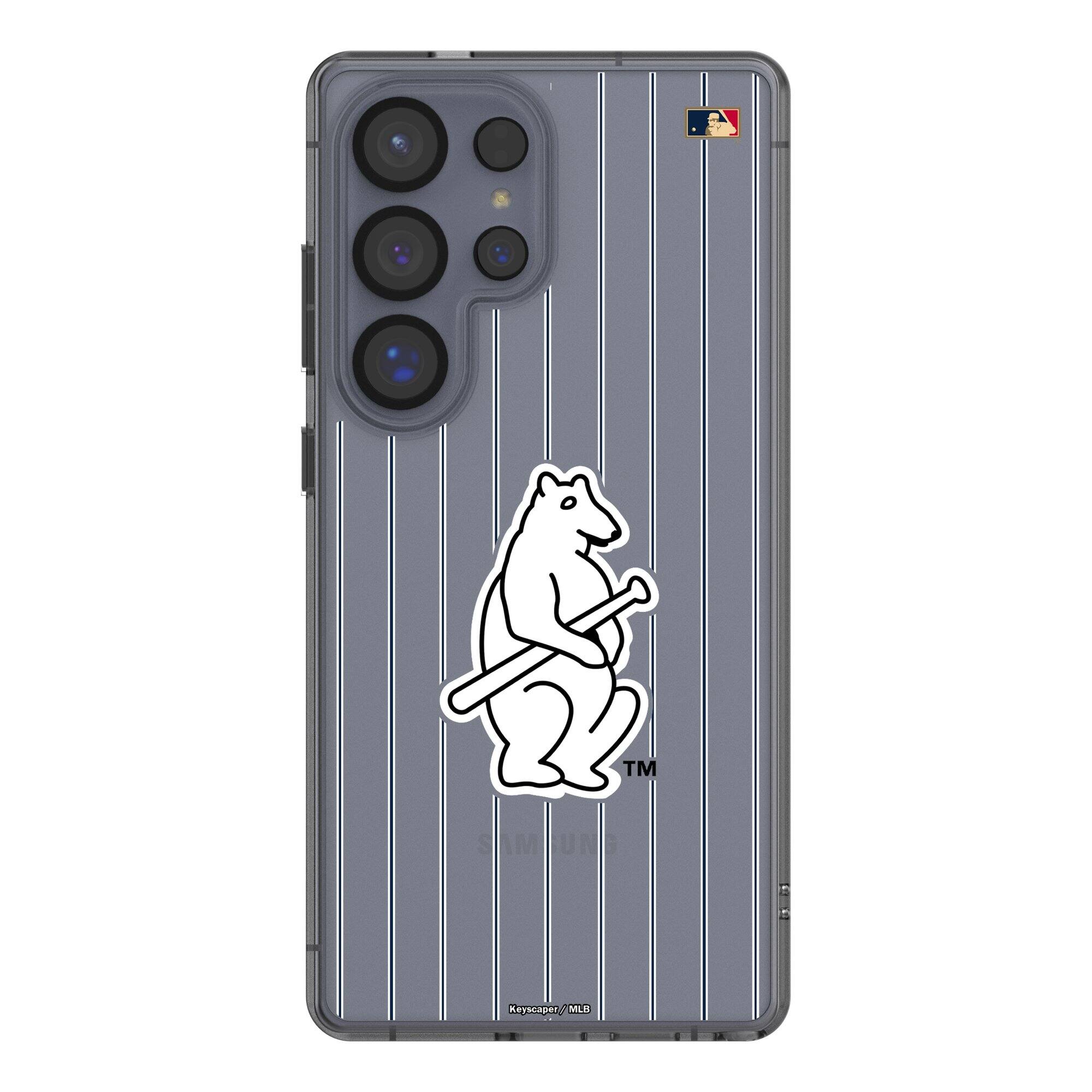 Front. Keyscaper - Chicago Cubs Cooperstown Galaxy Clear Case - S21 Plus - Multicolor.