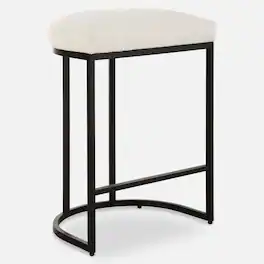 Manhattan Lane - Gyn Counter Height Stool, Performance Fabric, Cantilever Base - Cream, Black