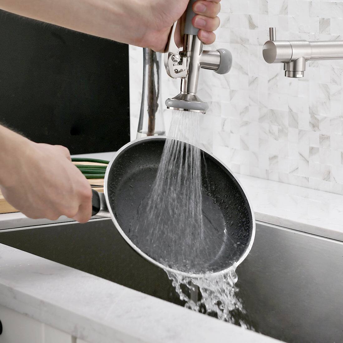 Alt View 7. Boyel Living - Silver Single Handle Pull Down Sprayer Kitchen Faucet - Silver.