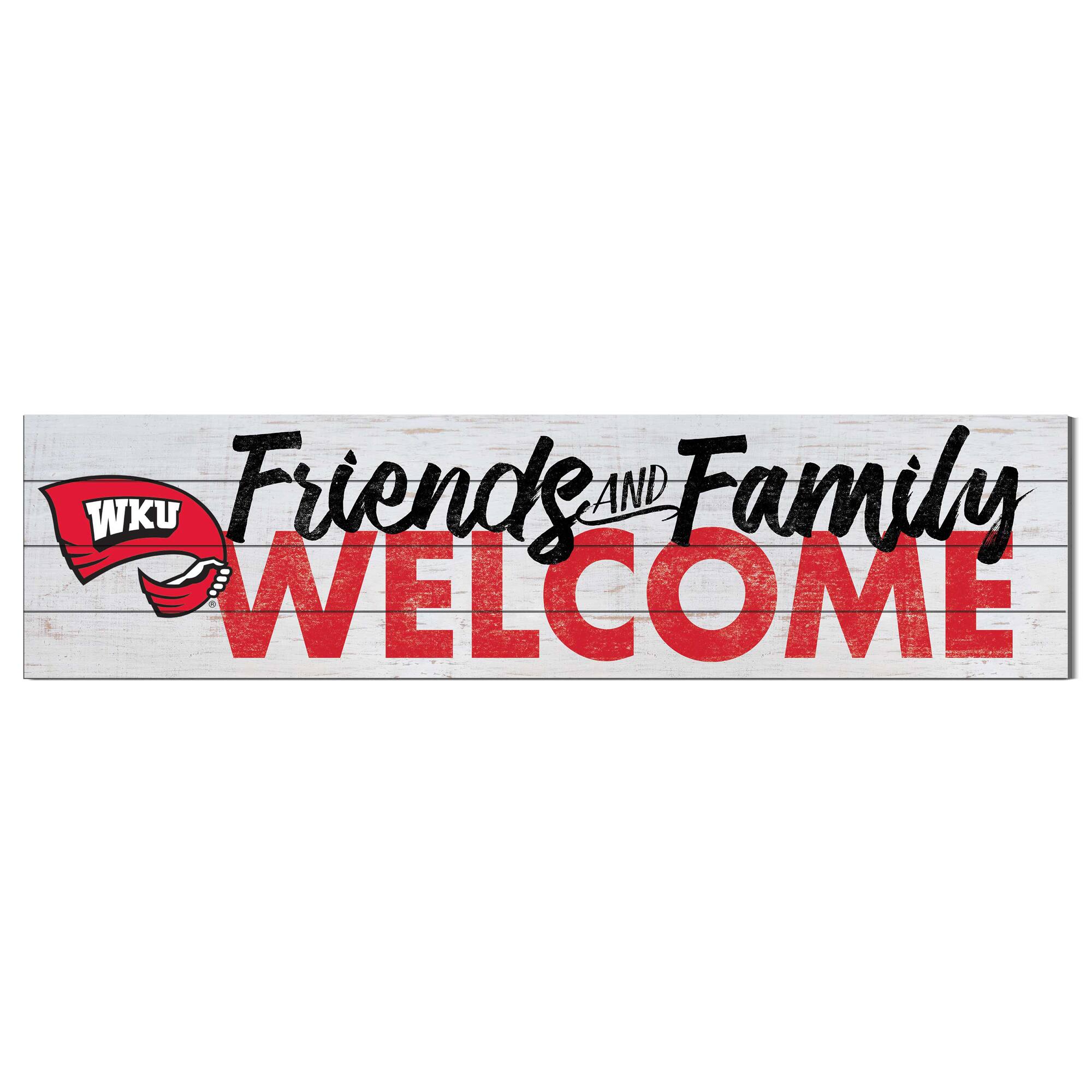 White Western Kentucky Hilltoppers 10'' x 40'' Friends & Family Welcome Sign