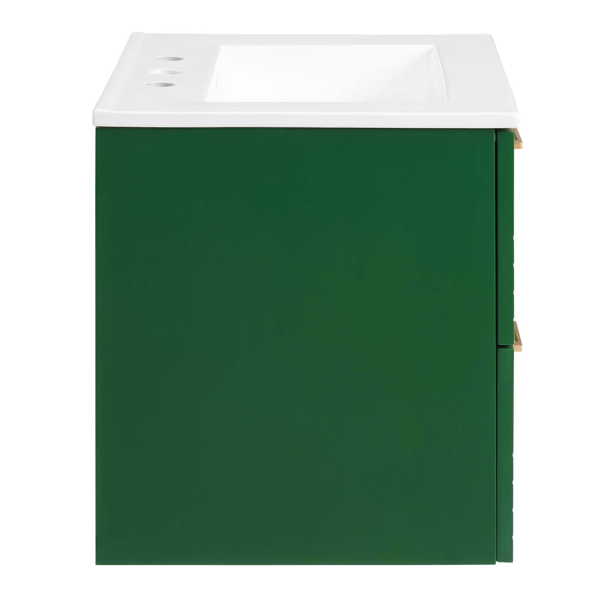 Alt View 2. Modway - Daybreak Wall-Mount Bathroom Vanity Basin Included by Modway - Green White.