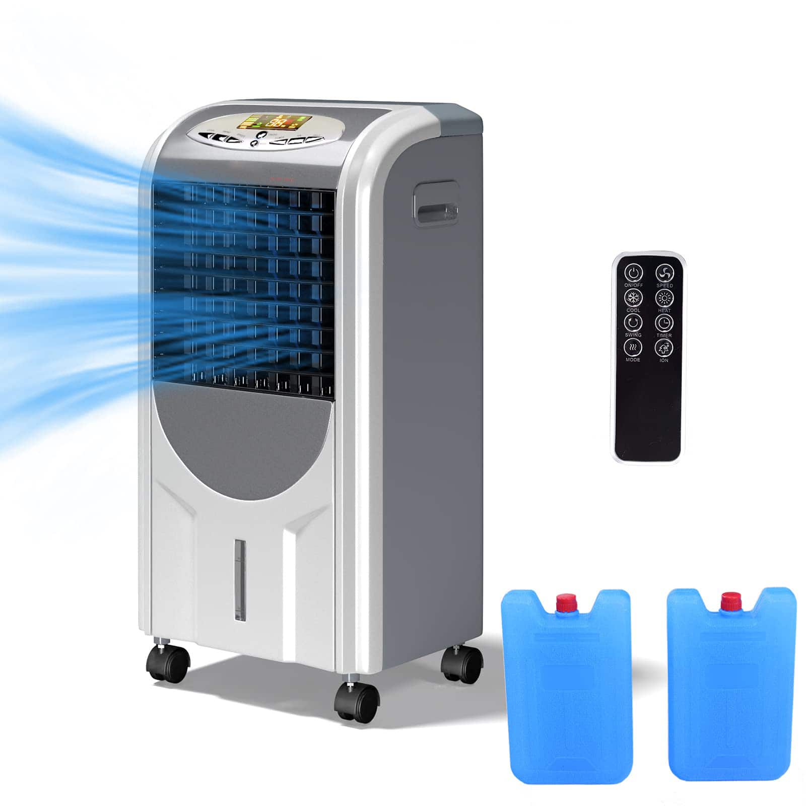 Ecooso - Portable Air Cooler Fan & Heater Humidifier with Remote Control - White