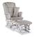 Front. Storkcraft - Tuscany Glider and Ottoman - White/Taupe Swirl.