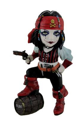 Front. Veronese Design - Cosplay Lady Pirate w/ Barrel of Rum Statue - Multicolored.