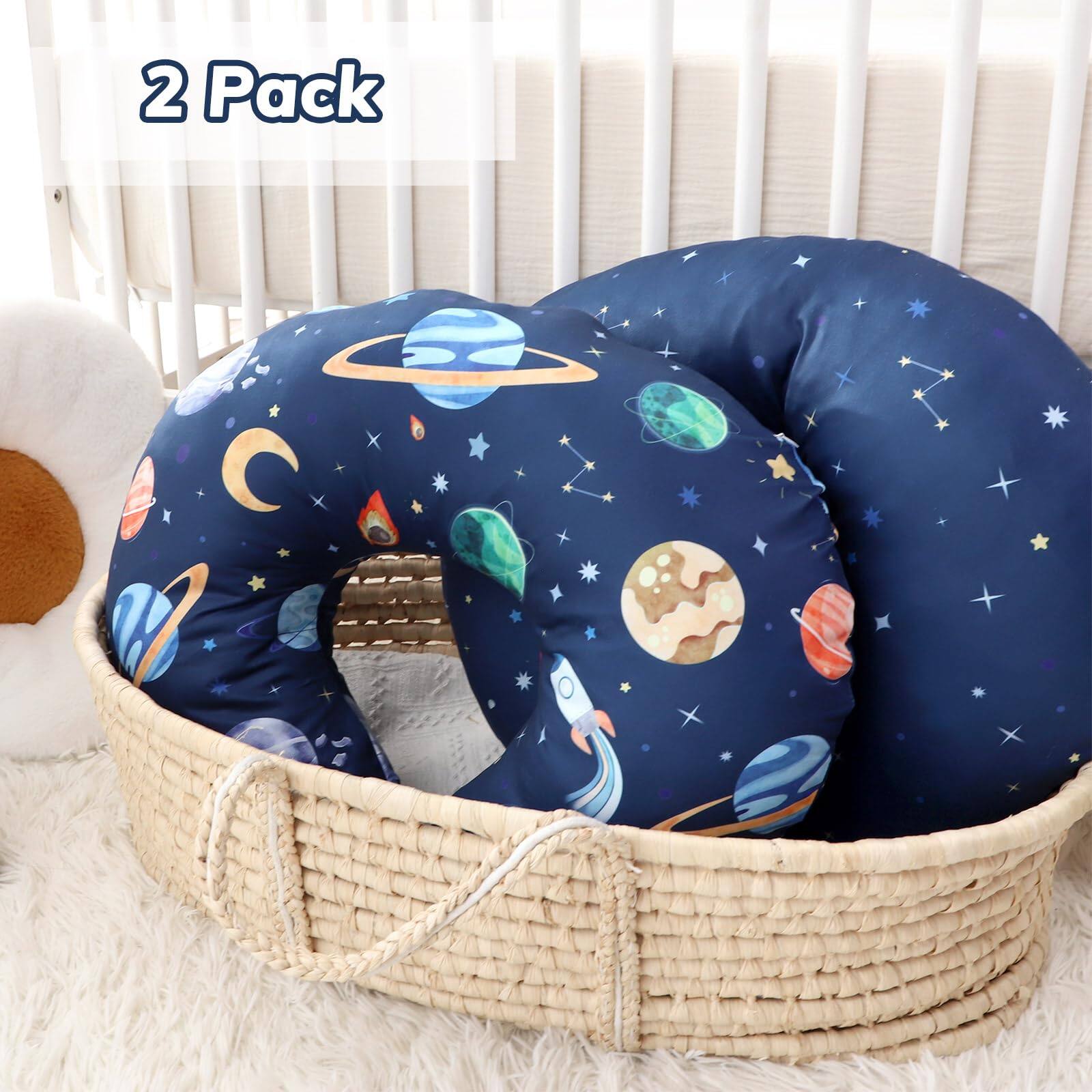 Left. Fabibe - Pillow Cover 2 Pack Soft & Adorable Slipcovers For Pillows  Comfortable Stretchy Feeding Covers Removeable Case (outer - Checkered, Green.