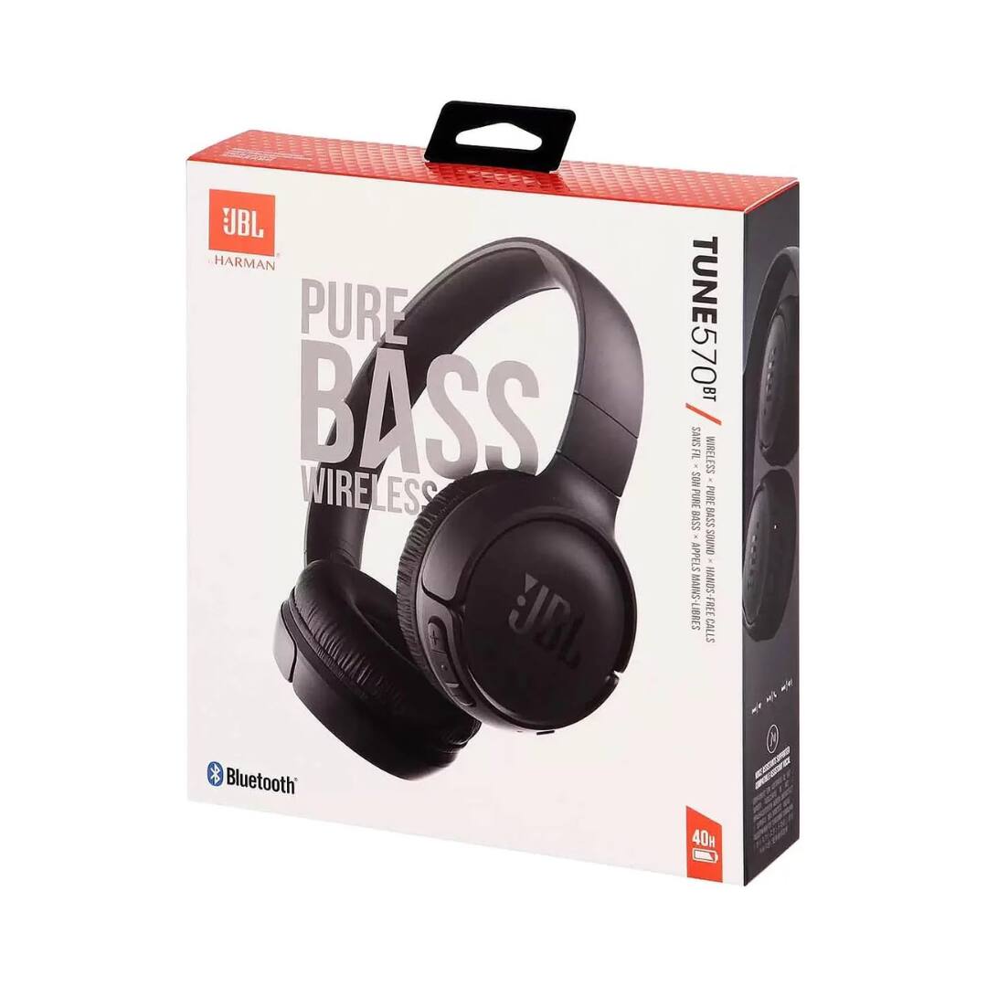 JBL HARMAN PURE BASS WIRELESS TUNE570BT / SANS FIL PURE BASS SOUND APPELS. ABAANS MANOS FREE CALLS w Bluetooth 40H