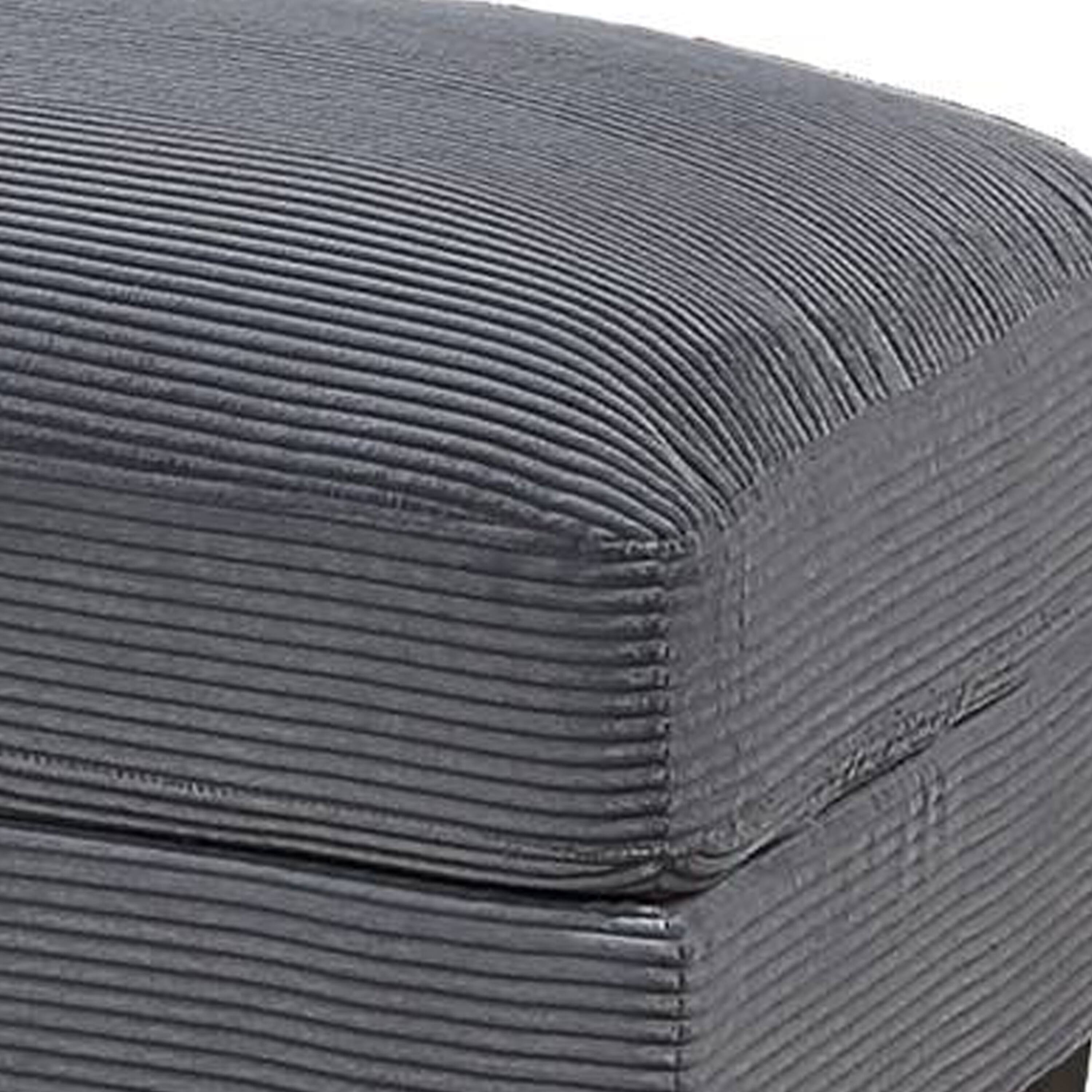 Alt View 2. Manhattan Lane - Lomi Cocktail Ottoman, Dark Gray Corduroy, Black Legs, 45 x 28 Inch - Gray, Black.