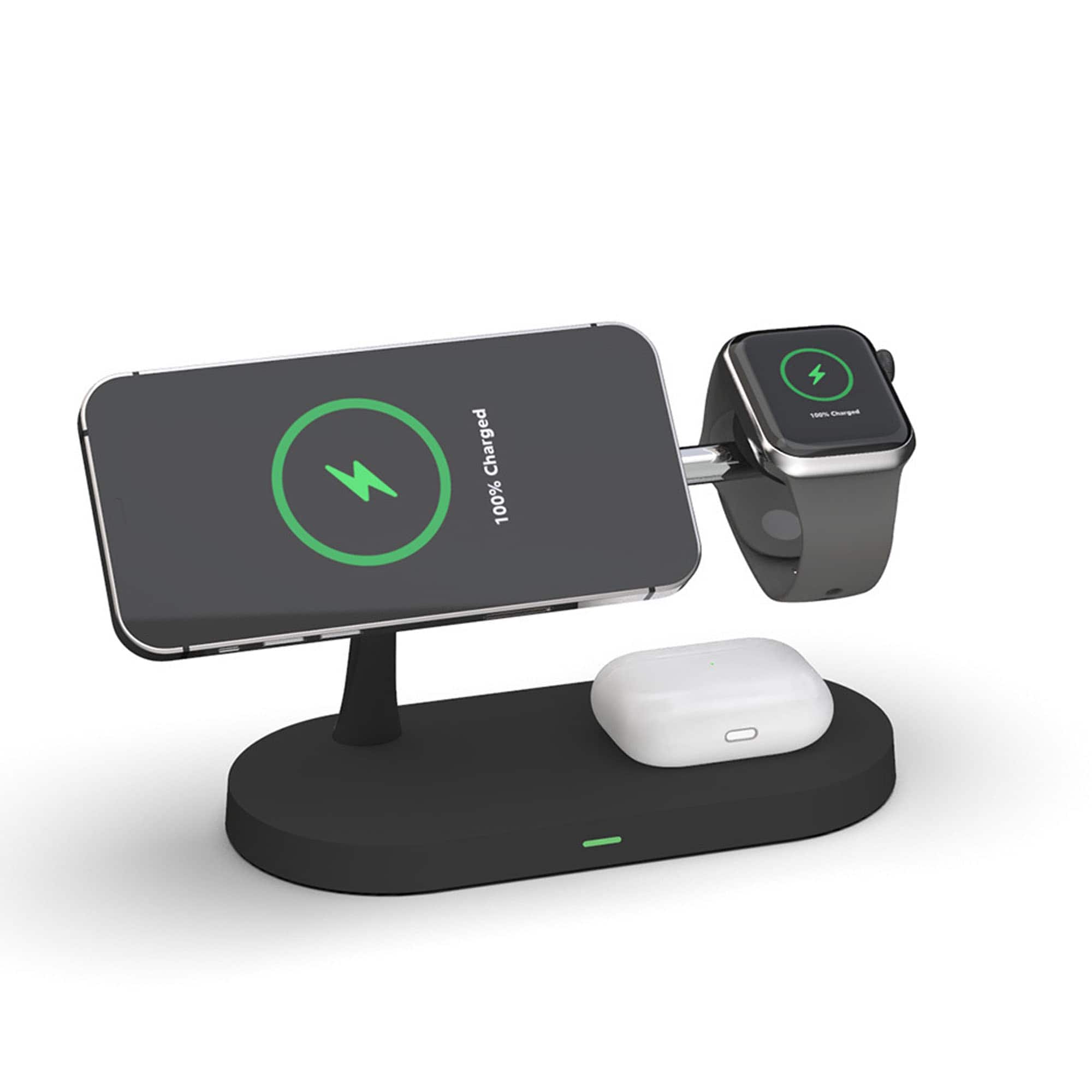 YONWAY - 3 in 1 Magnetic Wireless Charger Stand with Night Light, Fast Charging Dock for iPhone 17 16 15 14 Apple Watch Airpods